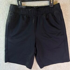 Member's Mark Luxe Short Men Small Black Soot Zipped Pocket 9" Inseam C21309 NEW